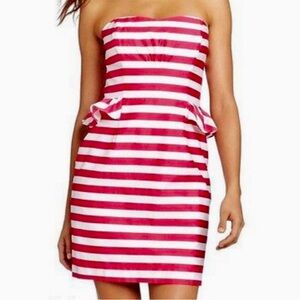 Lilly Pulitzer Azalea Swizzle Stripe Maybell Peplum Dress size 2